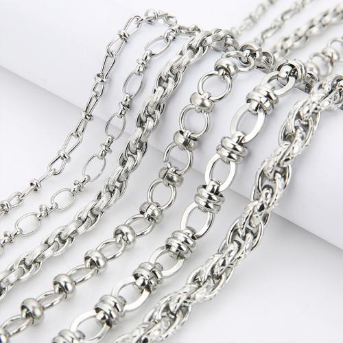 Stainless Steel Chain Jewelry, 304 Stainless Steel, DIY original color 