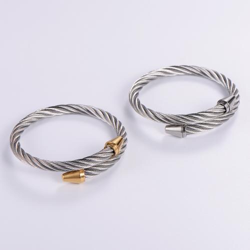 Stainless Steel Bangle, 316L Stainless Steel, Adjustable & fashion jewelry & Unisex Inner Approx 60mm 