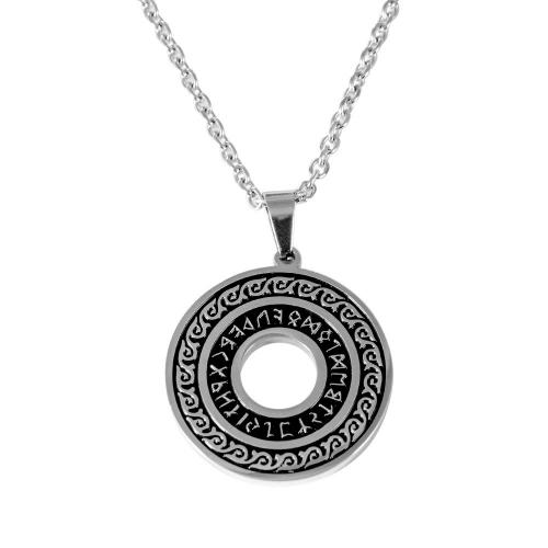 Stainless Steel Jewelry Necklace, 304 Stainless Steel, Donut, polished, fashion jewelry & for man 