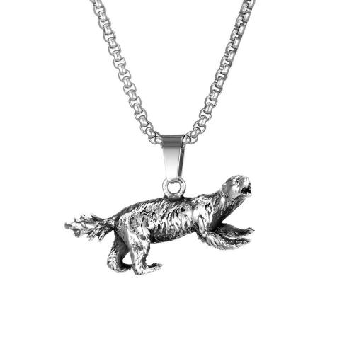 Stainless Steel Jewelry Necklace, 304 Stainless Steel, Animal, polished, fashion jewelry & for man 