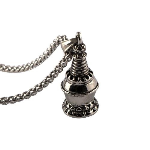 Stainless Steel Jewelry Necklace, 304 Stainless Steel, Tower, fashion jewelry & for man 