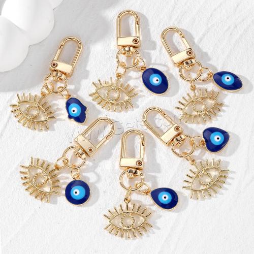 Evil Eye Key Chain, Zinc Alloy, plated, fashion jewelry & enamel, golden 