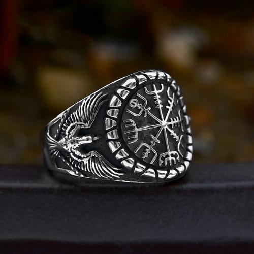 Titanium Steel Finger Ring, polished, vintage & for man, original color, US Ring 