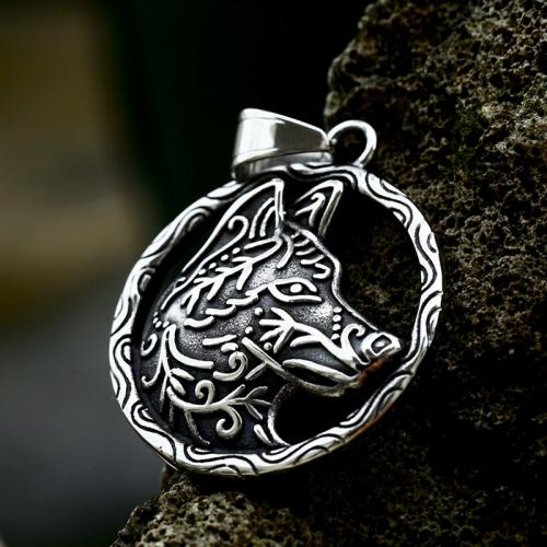 Stainless Steel Animal Pendants, 304 Stainless Steel, Wolf, polished, vintage & DIY & hollow, original color 