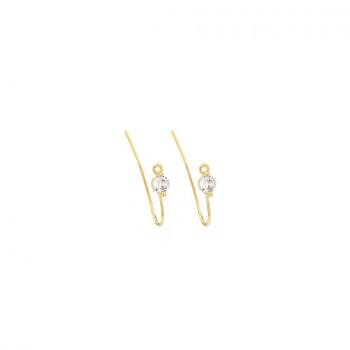 Brass Hook Earwire, 18K gold plated, fashion jewelry & DIY & micro pave cubic zirconia 