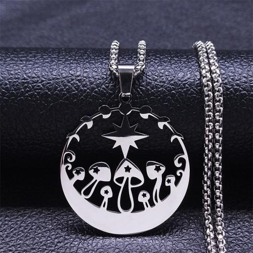 Stainless Steel Jewelry Necklace, 304 Stainless Steel, polished, fashion jewelry & Unisex, silver color Approx 50 cm 