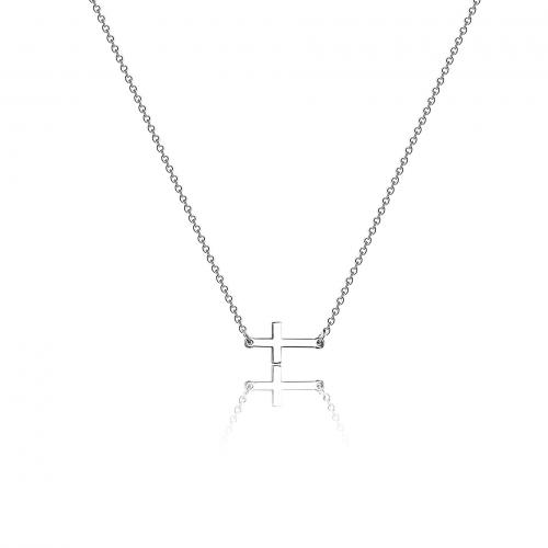 Stainless Steel Jewelry Necklace, 304 Stainless Steel, with 5cm extender chain, Cross, fashion jewelry & for woman 20mm Approx 45 cm 
