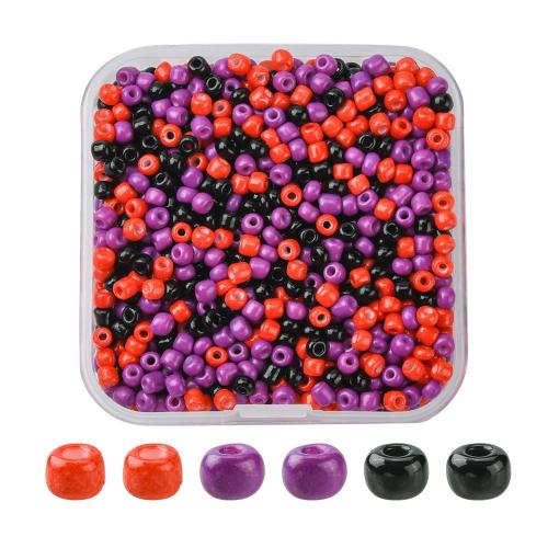 Perles en verre rocaille mélangées, avec Boîte en plastique, DIY, couleurs mélangées Vendu par boîte