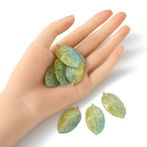 Enamel Acrylic Beads, Leaf, DIY 