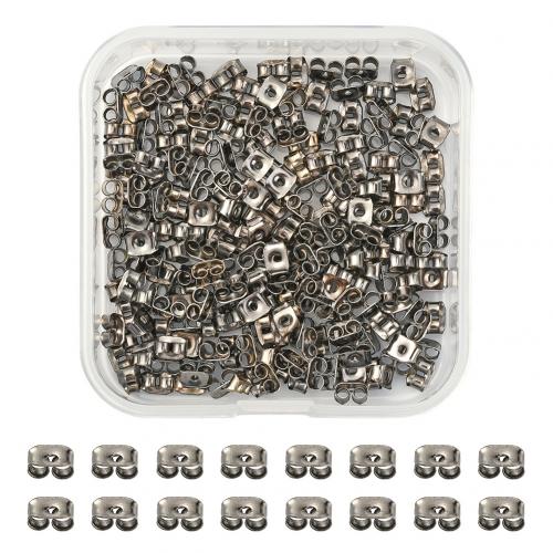 Iron Ear Nut Component, with Plastic Box, silver color plated, DIY 