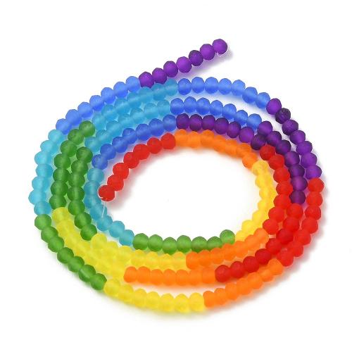 Matte Glass Beads, DIY, multi-colored 
