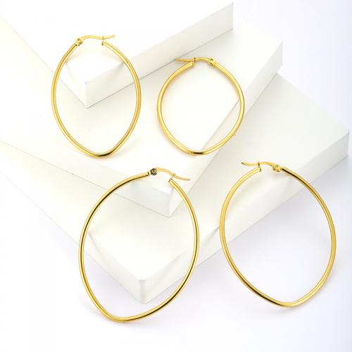 Stainless Steel Leverback Earring, 304 Stainless Steel, 18K gold plated, fashion jewelry & for woman, golden 
