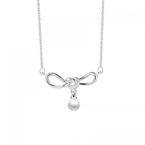 Titanium Steel Jewelry Necklace, with Plastic Pearl, with 5cm extender chain, fashion jewelry & for woman Approx 40 cm 