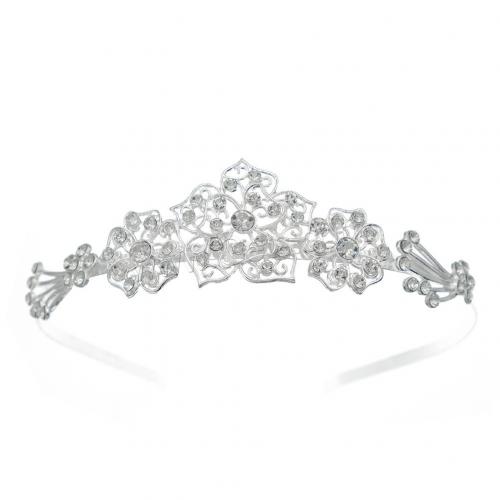 Bridal Tiaras, Zinc Alloy, silver color plated & for woman & with rhinestone 