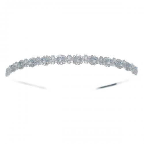 Hair Bands, Zinc Alloy, silver color plated & micro pave cubic zirconia & for woman 
