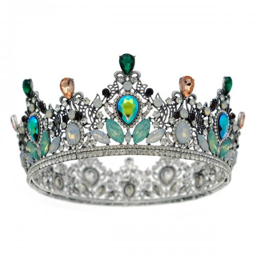Bridal Tiaras, Zinc Alloy, antique silver color plated, for woman & with rhinestone 