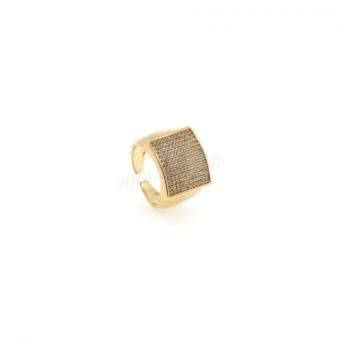 Цирконий Micro Pave Латунь палец кольцо, 18K позолоченный, ювелирные изделия моды & Мужская & инкрустированное микро кубического циркония, Много цветов для выбора, inner ~20mm, продается PC