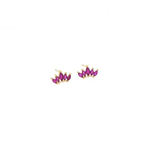 Цирконий Микро вымощает латунь Серьги, Латунь, 18K позолоченный, ювелирные изделия моды & инкрустированное микро кубического циркония & Женский, Много цветов для выбора продается Пара