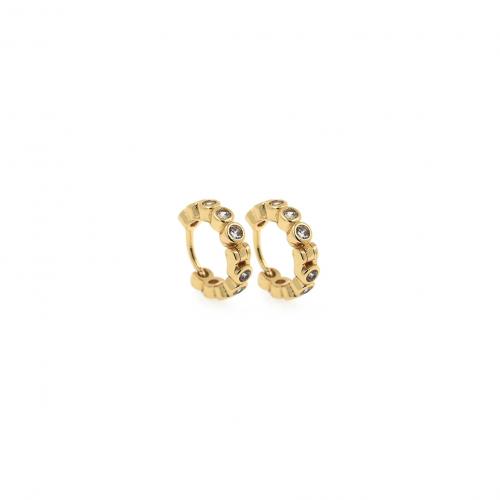 Befestiger Zirkonia Messing Ohrring, 18K vergoldet, Modeschmuck & Micro pave Zirkonia & für Frau, 13mm, verkauft von Paar