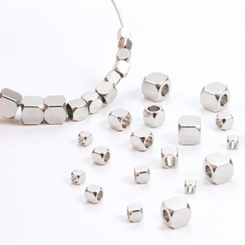 Stainless Steel Beads, 304 Stainless Steel, Square, electrolyzation, DIY Approx 