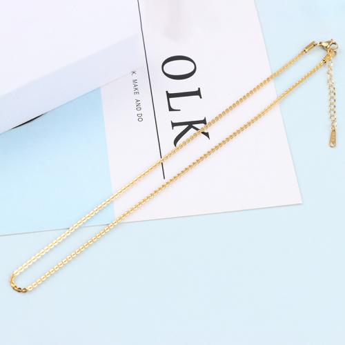 Titan Stahl Kette Halskette, Titanstahl, mit Verlängerungskettchen von 5cm, Modeschmuck & unisex, keine, 2mm, Länge:ca. 40 cm, verkauft von Strang
