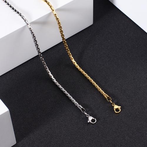 Titanium Steel Chain Necklace, fashion jewelry & Unisex 2mm Approx 65 cm 