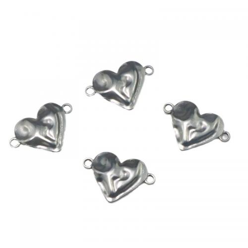 Stainless Steel Charm Connector, 304 Stainless Steel, Heart, DIY, original color 