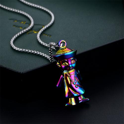Titanium Steel Jewelry Necklace, with Zinc Alloy, plated, fashion jewelry, multi-colored cm 