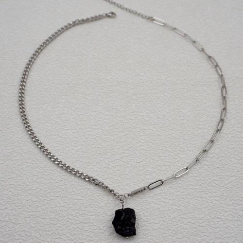 Титан ожерелье ювелирных изделий, титан, с камень, Связанный вручную, ювелирные изделия моды & Мужский, оригинальный цвет, длина:Приблизительно 50 см, продается PC
