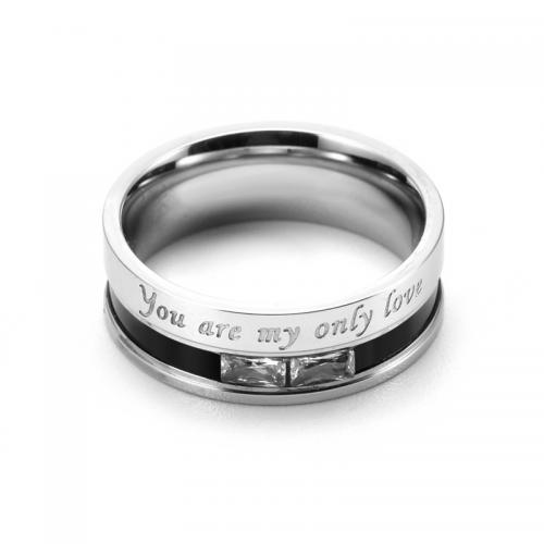 Титан Сталь палец кольцо, титан, резной, Мужская & разный размер для выбора & эмаль & со стразами, оригинальный цвет, продается PC