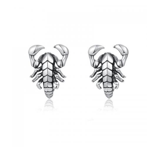 Zinc Alloy Stud Earring, Scorpion, plated, vintage & for man 
