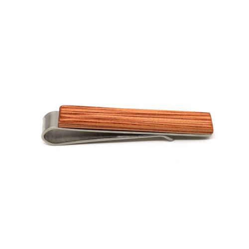 aleación de zinc Pinza de Corbata, con madera, para hombre, 44x8mm, Vendido por UD