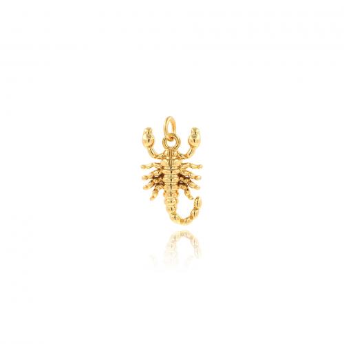 Animal Brass Pendants, Scorpion, 18K gold plated, fashion jewelry & DIY 