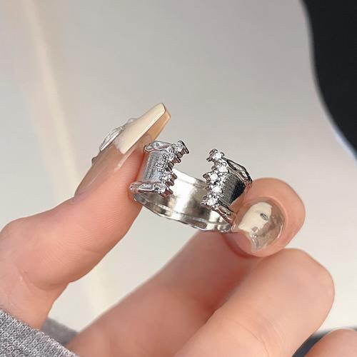 Цирконий Micro Pave Латунь палец кольцо, с Пластиковая жемчужина, ювелирные изделия моды & разные стили для выбора & инкрустированное микро кубического циркония & Женский, размер:7, продается PC