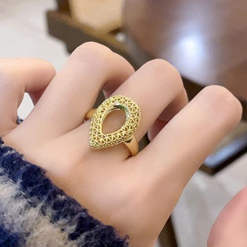 Brass Finger Ring, 14K gold plated, fashion jewelry & for woman & hollow, US Ring 