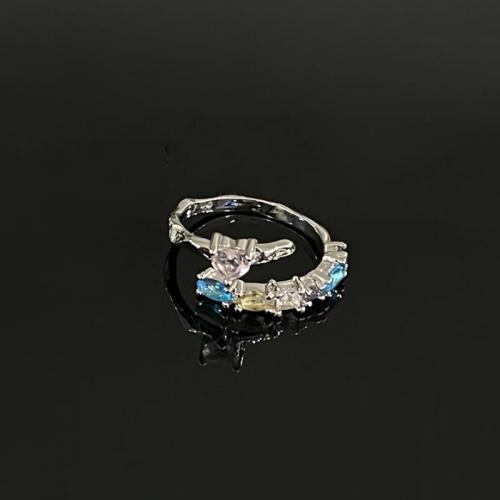 Цирконий Micro Pave Латунь палец кольцо, ювелирные изделия моды & разные стили для выбора & инкрустированное микро кубического циркония & Женский, размер:7, продается PC
