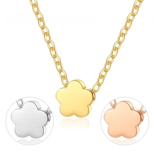 Stainless Steel Jewelry Necklace, 304 Stainless Steel, with 5CM extender chain, Flower, plated, for woman cm 