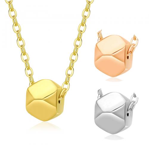 Titanium Steel Jewelry Necklace, Hexagon, plated, for woman cm 