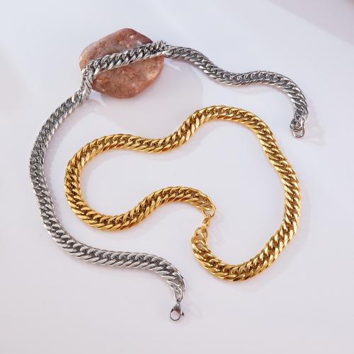 Halskette, 304 Edelstahl, plattiert, Modeschmuck & für den Menschen, keine, wide:9.5mm, Länge:ca. 460 Millimeter, verkauft von PC