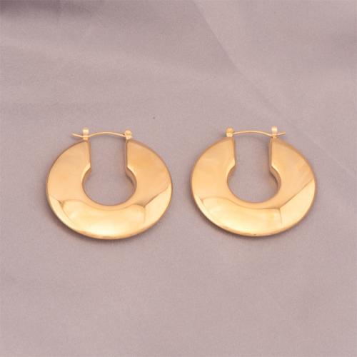 Titanium Steel Earrings, 18K gold plated, fashion jewelry & for woman 