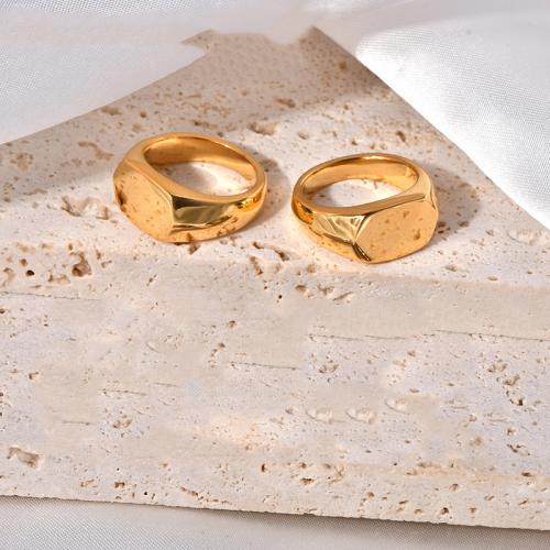 Titanium Steel Finger Ring, plated, fashion jewelry & Unisex golden 