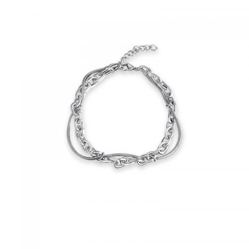 Titanium Steel Bracelet, Double Layer & snake chain & for man 