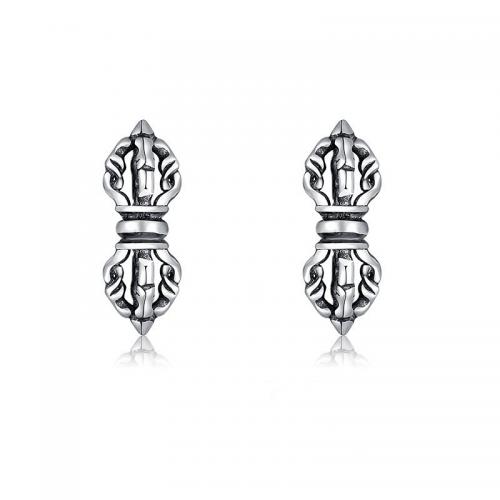 Zinc Alloy Stud Earring, silver color plated, vintage & for man 