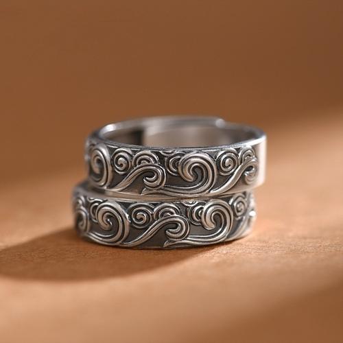 цинковый сплав Манжеты палец кольцо, плакирован серебром, Винтаж & Мужский, размер:7-11, продается PC