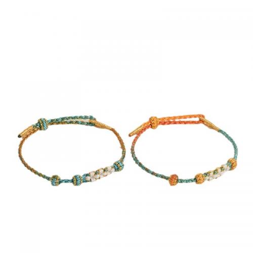 corde de coton bracelet, fait à la main, style folk & unisexe, plus de couleurs à choisir Environ 5.5-7.5 pouce, Vendu par PC