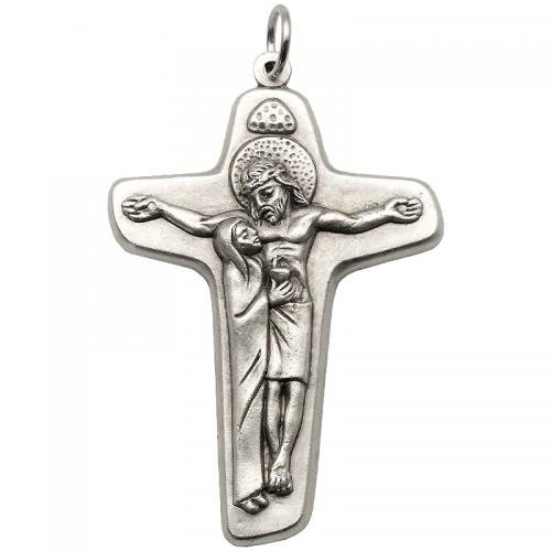 Zinklegierung Christ Anhänger, Kreuz, unisex & verschiedene Größen vorhanden, Silberfarbe, verkauft von PC