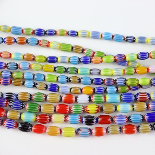 Lampwork Beads, barrel, fashion jewelry & DIY mixed colors Approx 40 cm 