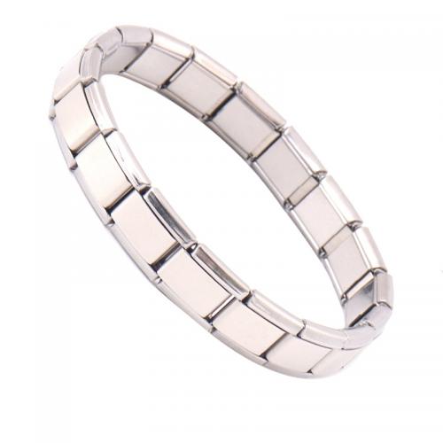 Stainless Steel Chain Bracelets, 304 Stainless Steel, fashion jewelry & Unisex, silver color, 9mm Approx 18 cm 