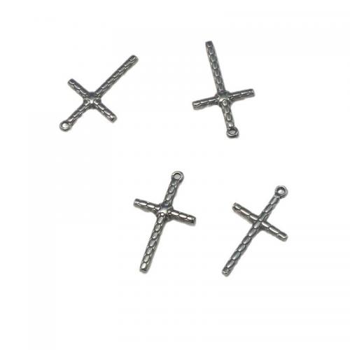 Colgantes de Cruces de acero inoxidable, acero inoxidable 304, Bricolaje, color original, 27x14mm, Vendido por UD