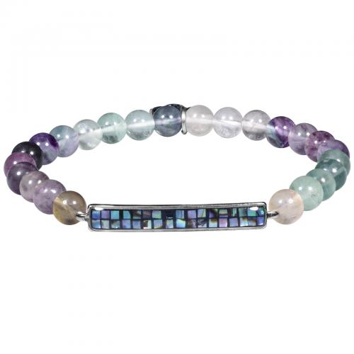 Gemstone Bracelets, with Abalone Shell & Zinc Alloy & for woman Approx 18 cm 